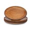 Contemporary Home Living Set of 4 Brown Round Wooden Chargers 14"